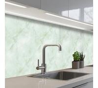KitchenYeah© Credence Cuisine Sur Mesure 60x300 cm Plaque Adhesive Murale Panneau Decoratif Interieur Peel And Stick Mural Protection Mur Vert - Marbre - Veines coulantes
