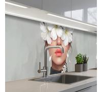 KitchenYeah© Credence Cuisine Sur Mesure 60x300 cm Plaque Adhesive Murale Panneau Decoratif Interieur Peel And Stick Mural Protection Mur Lys - Portrait - Blanc