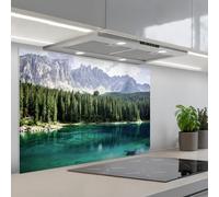 KitchenYeah© Credence Cuisine Sur Mesure 60x90 cm Plaque Adhesive Murale Panneau Decoratif Interieur Peel And Stick Mural Protection Mur Montagne - Arbres - Eau