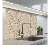 KitchenYeah© Credence Cuisine Sur Mesure 80x100 cm Plaque Adhesive Murale Panneau Decoratif Interieur Peel And Stick Mural Protection Mur Coton - Nature - Taupe