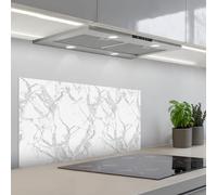 KitchenYeah© Credence Cuisine Sur Mesure Plaque Adhesive Murale Panneau | 45x90 cm - Decoratif Interieur Peel And Stick Mural Protection Mur Marbre - Pur - Gris - Veines