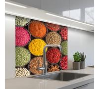 KitchenYeah© Credence Cuisine Sur Mesure Plaque Adhesive Murale Panneau | 80x80 cm - Decoratif Interieur Peel And Stick Mural Protection Mur Herbes - Coupelles - Coloré - Texture