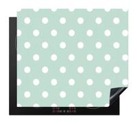 KitchenYeah© Protection Pour Plaque Induction 59x51 cm Deco Cuisine Protégé Cache Cuisson Vitroceramique Classique - Polka - Vert