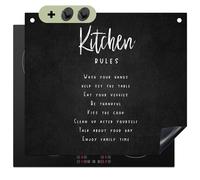 KitchenYeah© Protection Pour Plaque Induction 60x52 cm Deco Cuisine Protégé Cache De Cuisson Vitroceramique, Anti Projection Noir - Blanc
