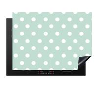 KitchenYeah© Protection Pour Plaque Induction 71x52 cm Deco Cuisine Protégé Cache Cuisson Vitroceramique Classique - Polka - Vert