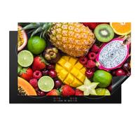 KitchenYeah© Protection Pour Plaque Induction Cuisiniere Accessoire | 77x52 cm Deco Cuisine Protégé Cache Cuisson Vitroceramique Protecteur Décoration Fruits - Assortiment - Frais - Colorés
