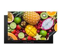 KitchenYeah© Protection Pour Plaque Induction Cuisiniere Accessoire | 90x52 cm Deco Cuisine Protégé Cache Cuisson Vitroceramique Protecteur Décoration Fruits - Assortiment - Frais - Colorés