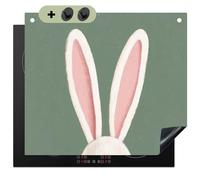 KitchenYeah© Protection Pour Plaque Induction Deco Cuisine Protégé Cache | 59x51 cm - Cuisson Vitroceramique, Anti Projection Lapin - Oreilles - Rose