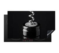 KitchenYeah© Protection Pour Plaque Induction Deco Cuisine Protégé Cache | 91x52 cm - Cuisson Vitroceramique Tire-bouchon - Vin - Noir - Blanc