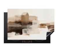 KitchenYeah© Protege Couvre Plaque De Cuisson Décoration Cuisine Tapis | 77x51 cm - Protection Protecteur Induction Coups pinceau - Paysage abstrait - Repos