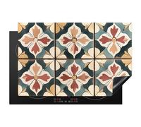 KitchenYeah© Protege Couvre Plaque De Cuisson Décoration Cuisine Tapis Protection Protecteur Induction 80x52 cm Décoration - Tuiles - Espagnols - Vintage