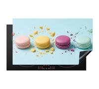 KitchenYeah© Protège Plaque Induction Deco Cuisine Accessoire Pratique | 91x52 cm - Protection De Vitroceramique Kitchen Gadget Macarons - Colorés - Pastel