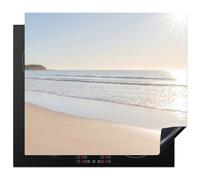 KitchenYeah© Protege Plaque Tapis Pour Induction Deco Cuisine Protection | 59x52 cm - Vitrocéramique Cuisiniere Mer - Soleil - Sable