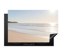 KitchenYeah© Protege Plaque Tapis Pour Induction Deco Cuisine Protection | 81x52 cm - Vitrocéramique Cuisiniere Mer - Soleil - Sable