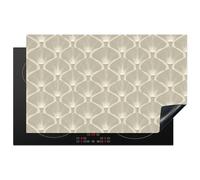 KitchenYeah© Protege Plaque Tapis Pour Induction Deco Cuisine Protection | 85x52 cm - Vitrocéramique Cuisiniere Panneau - Ginkgo - Sable
