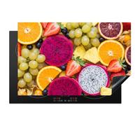 KitchenYeah© Protege Pour Plaque Induction Décoration Kitchen Gadget | 80x52 cm Decoration Cuisine Tapis de Protection Plan Travail Cuisson Protégé Fruits - Assortiment - Coloré - Santé
