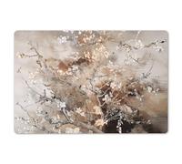 KitchenYeah© Set de Table Ensemble 6 Pièces Dessous Plat Antidérapant | 45x30 cm - Rectangulaire - Lavable Coloré Vinyle Amandier En Fleur - Beige - Abstrait - Art - Van Gogh