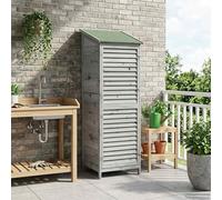 kithwjll Abri de jardin en épicéa massif 59 x 56 x 176 cm avec toit en asphalte incliné imperméable et porte d'aération pratique pour un rangement résistant aux intempéries dans le jardin