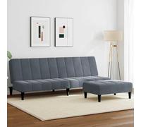kithwjll Canapé-lit 2 places avec repose-pieds, velours gris foncé, largeur 200 cm, convertible, mobilier rembourré pour salon, canapé moderne petit espace