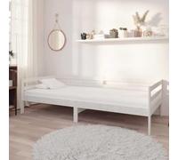 kithwjll Lit de jour avec matelas, 90 x 200 cm, en pin massif, blanc, lit d'appoint, canapé-lit avec housses lavables pour chambre d'amis et chambre d'adolescent