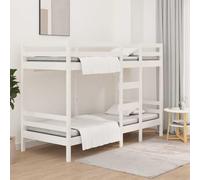 kithwjll Lit superposé blanc, 75 x 190 cm, en pin massif, peu encombrant, pour enfants et adolescents, avec cadre stable, kit de montage inclus pour chambre à coucher, chambre d'amis ou studio