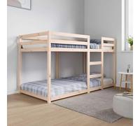 kithwjll Lit superposé sans matelas - 90 x 190 cm - En pin massif - Pour chambre d'enfant et chambre d'adolescent - Cadre de lit peu encombrant avec planches d'échelle de sécurité - Convient pour les