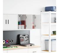 kithwjll Lot de 2 armoires murales de garage en bois blanc, espace de rangement pour outils, accessoires, organisation, armoire de sécurité, rangement, atelier, garage, robuste et facile d'entretien