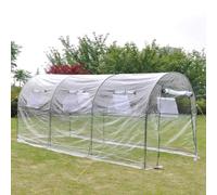 kithwjll Serre grande et mobile pour culture de plantes, protection contre le gel et les UV, 450 x 190 x 200 cm, couverture en PVC, cadre en acier, 6 fenêtres, porte d'entrée, idéale pour balcon