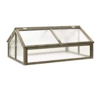kithwjll Serre grise 114 x 80 x 50 cm en bois de sapin massif pour légumes, herbes, fleurs, balcon, terrasse, hivernage, protection des plantes, jardinière, maison de culture, tunnel en film
