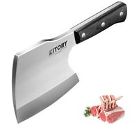 Kitory Feuille de Boucher 16cm, Couteau Hachoir Lourd pour Viande Congelée et Gros Os, Lame Extra-Épaisse 7mm Forgé, Acier 7Cr18MoV, Manche Pakkawood, Couteau de Boucher Professionnel