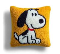 kitphoenix Diy Crochet À La Main Kits Chien 43X43Cm | Kits De Coussins Avec Crochet, Kit Tapis Point Noué À Faire Pour Adultes Débutants,Artisanat Créatif Latch Hook Canevas