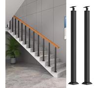 Kits de balustres pour rampes d'escalier, balcons et escaliers intérieurs, avec supports réglables en métal, lot de 2, poteaux noirs de 4 x 4 cm - 80 cm / 31,5 pouce,Black 4x4cm Post-80cm/31.5in