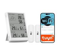 Kits de capteurs de température WiFi, kit thermomètre-hygromètre intelligent TUYA avec 2 capteurs sans fil moniteur intelligent de température d'humidité capteur numérique de température intérieure