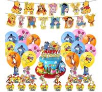 Kits de décoration pour une fête d'anniversaire sur le thème de Winnie l'Ourson, comprenant une banderole, des ballons, des
