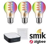 Kits de démarrage Smart Home Zigbee 3.0 Gateway + Ampoule LED E27 RGBW + Interrupteur Doré G