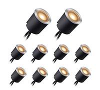 Kits d'éclairage de terrasse à encastrer à LED avec coque de protection Luminaires de terrasse Éclairage paysager IP67 Imperméable à l'eau, 10Pcs Warm blanc chaud pour jardin, terrasse