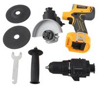 Kits d'outils sans fil 20 V, perceuse électrique, meuleuse d'angle, kit d'outils sans fil 2-en-1 pour percer, couper, meuler, polir et visser