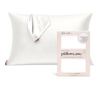Kitsch Taie d'oreiller en Satin Lisse Taille Standard avec Fermeture éclair pour Les Cheveux et la Peau, Plus Douce Que la Soie de mûrier, 48,3 x 66 cm (Ivoire)