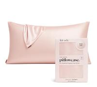 Kitsch Taie d'oreiller en Satin pour Les Cheveux et la Peau, King Size - Améliore la beauté, Le Sommeil et la santé des Cheveux avec Un Confort Plus Doux Que la Soie (Rose poudré)