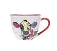 KIUB Bol timbale avec une anse - Motif vache - matière porcelaine fine - contenance 550ML