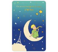 KIUB Carte postale Le Petit Prince assis sur la lune et la Tour Eiffel (10x15cm)