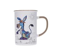 Kiub Grand mug avec des animaux - motif Ane assis tranquillement au soleil - matière porcelaine fine - contenance 360ML