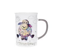 KIUB Grand mug avec des animaux - motif mouton qui court - matière porcelaine fine - contenance 360ML