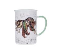 Kiub Grand mug avec des animaux - motif paresseux allongé sur sa branche - matière porcelaine fine - contenance 360ML