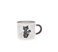 KIUB Mini mug timbale expresso avec des animaux - motif chat noir - Hauteur 6,5CM - porcelaine fine
