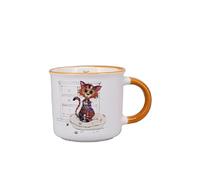 KIUB Mini mug timbale expresso avec des animaux - motif jeune chat marron stylisé - Hauteur 6,5CM - porcelaine fine