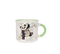 Kiub Mini mug timbale expresso avec des animaux - motif panda dans son bambou - Hauteur 6,5CM - porcelaine fine
