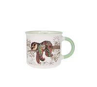 Kiub Mini mug timbale expresso avec des animaux - motif paresseux allongé sur sa branche - Hauteur 6,5CM - porcelaine fine