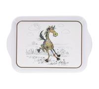 KIUB Mini Plateau avec des animaux - motif Cheval - mélamine de qualité - Taille Mini 14*21 CM