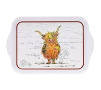 KIUB Mini Plateau avec des animaux - motif Chèvre écossaise - mélamine de qualité - Taille Mini 14 * 21 CM